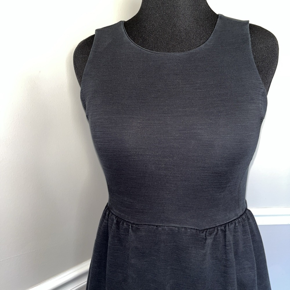 Madewell Size S Black‎ Spacedye Cotton Blend Sleeveless Midi Dress Whimsigoth - Picture 5 of 12